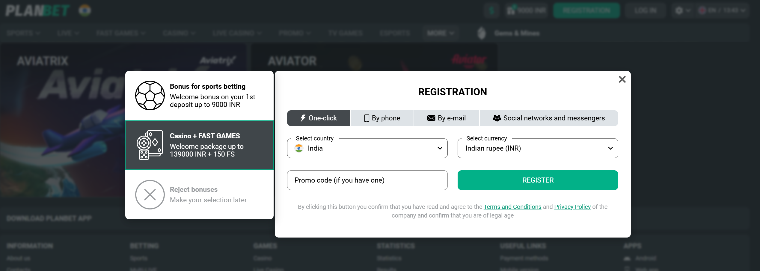 Register in 1 minute